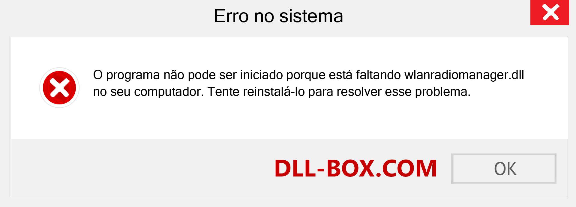 Arquivo wlanradiomanager.dll ausente ?. Download para Windows 7, 8, 10 - Correção de erro ausente wlanradiomanager dll no Windows, fotos, imagens